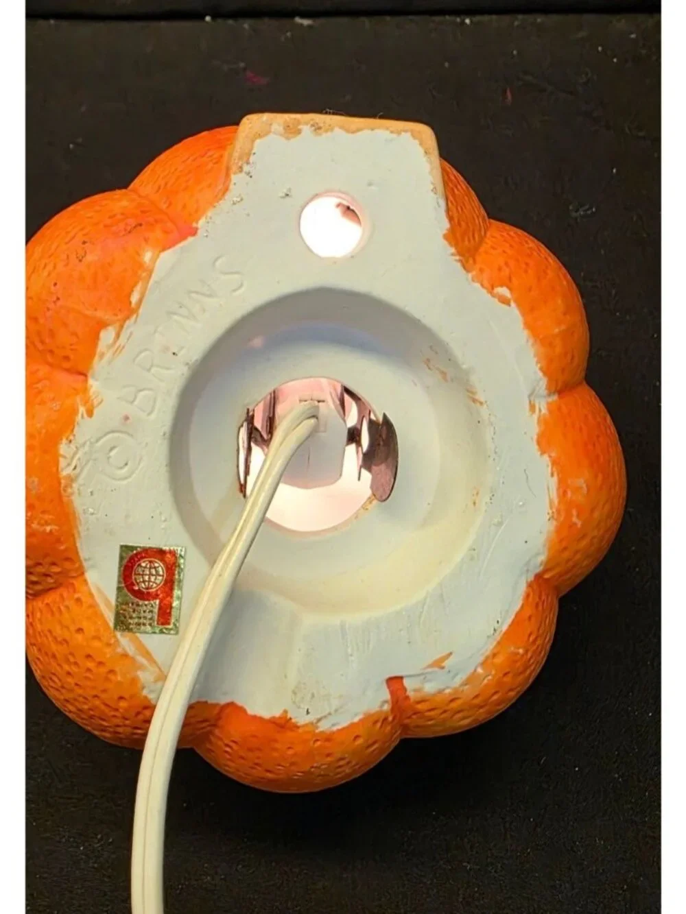 Vintage Brinn's Light-Up Spooky Pumpkin Jack-O-Lantern House Halloween Decor